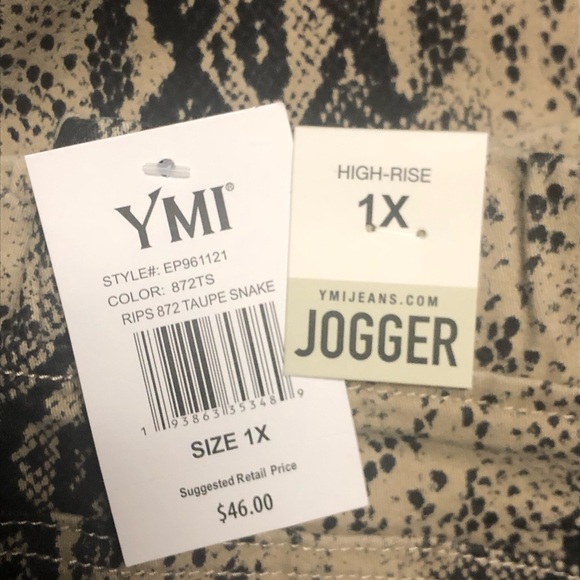 YMI Denim High-Rise Snake Skinny Joggers - 1XL - Picture 3 of 3